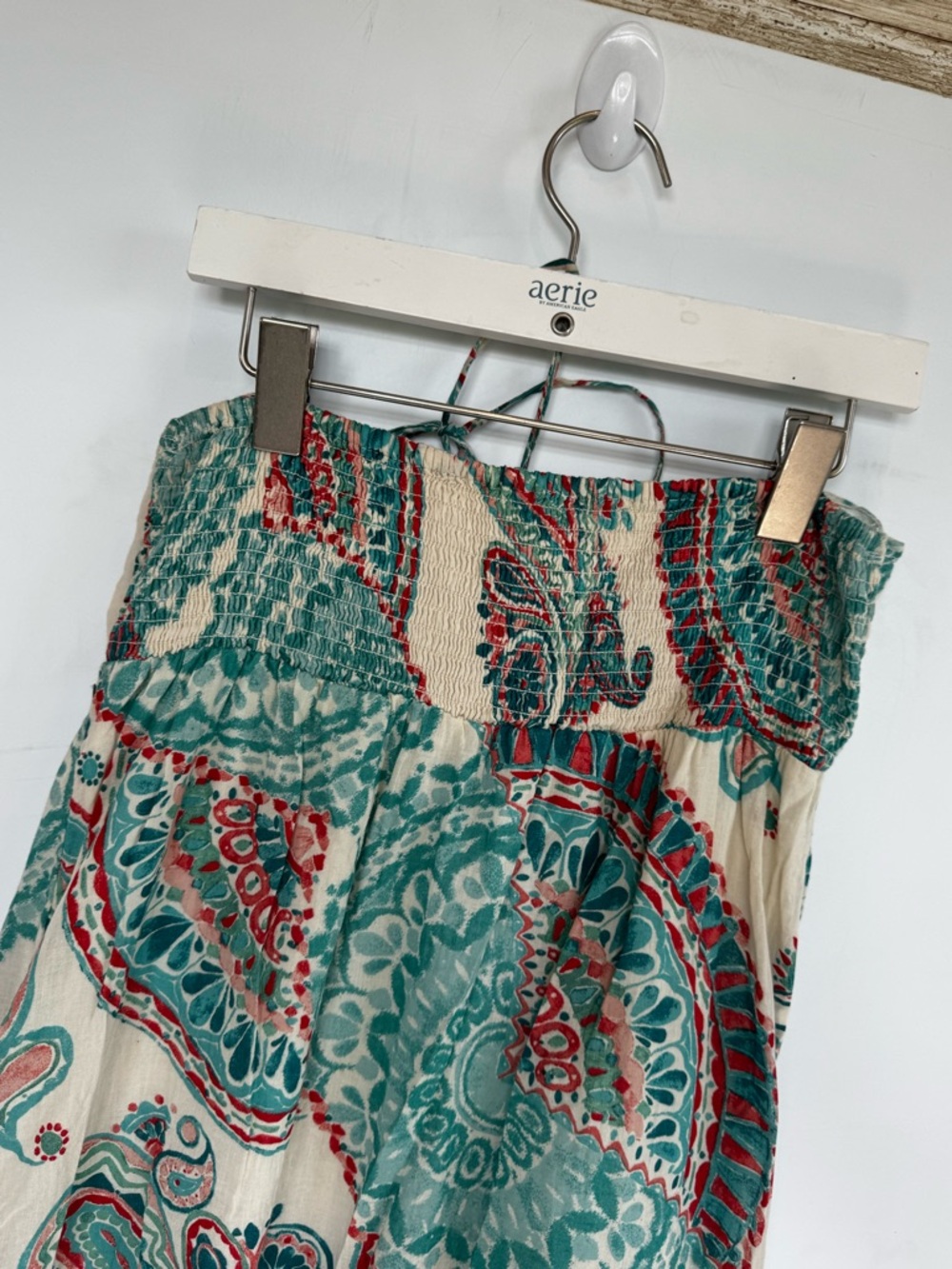 Roxy Bohemian Teal Paisley Halter Cotton Maxi Dress Size Medium - Picture 8 of 10
